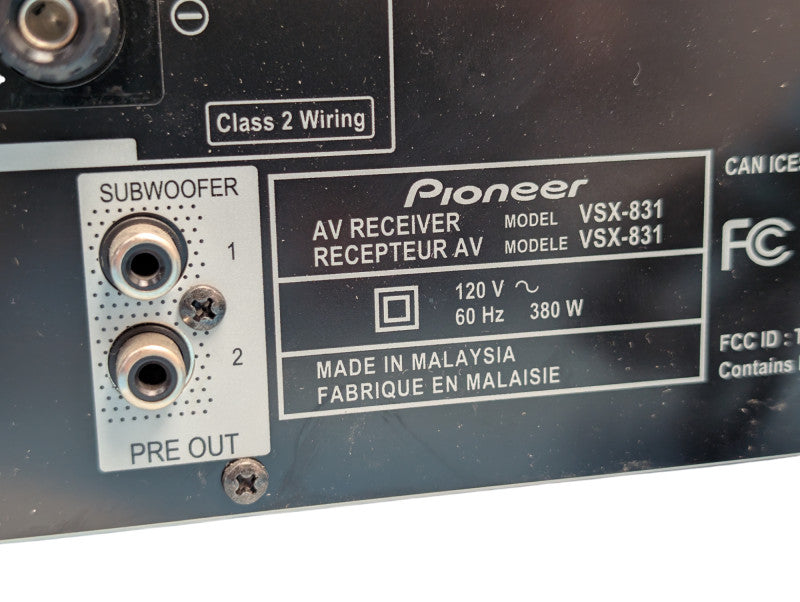 Pioneer VSX-831 5.2-channel 4K HDMI Network A/V Home Theater Receiver   -