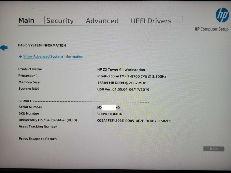 HP Z2 Tower G4 Workstation Core i7-8700 3.20GHz 16GB 2TB HDD Quadro K2200  _