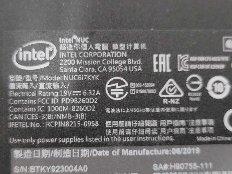 Intel NUC6i7KYK Mini PC Intel Core i7-6770HQ 8G Ram 256G M.2 _
