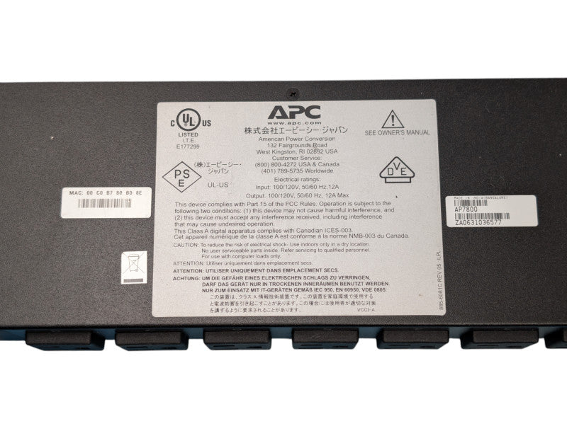 APC AP7800 Rack PDU Metered 1U Rack  -