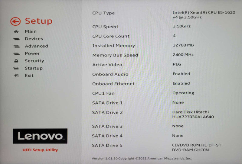 Lenovo ThinkStation P510, Xeon E5-1620 v4 3.50GHz, 32GB DDR4, 3TB HDD, 750W _