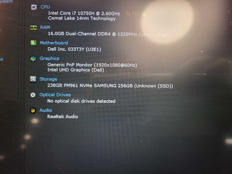 Dell Latitude 5511 Touch i7-10750H @2.6GHz 16GB DDR4 256GB NVMe READ $ Lap200