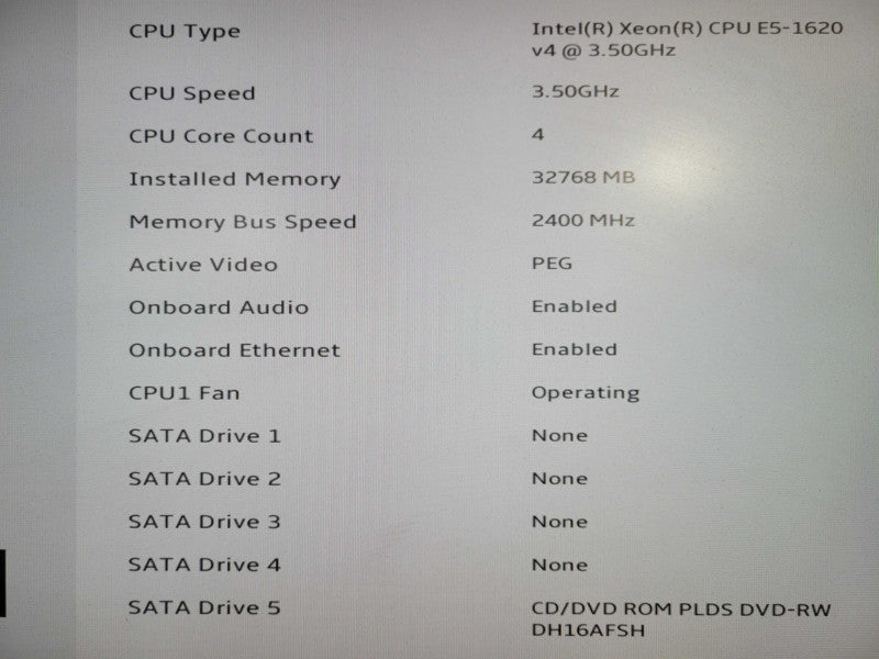 Lenovo ThinkStation P510 Xeon E5-1620 v4 @ 3.5GHz 32GB DDR4 GTX 1060 NO HDD !