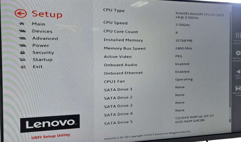 ThinkStation P510|Xeon E5-1620 v4|32GB DDR4|W7000 4GB GPU|No HDD