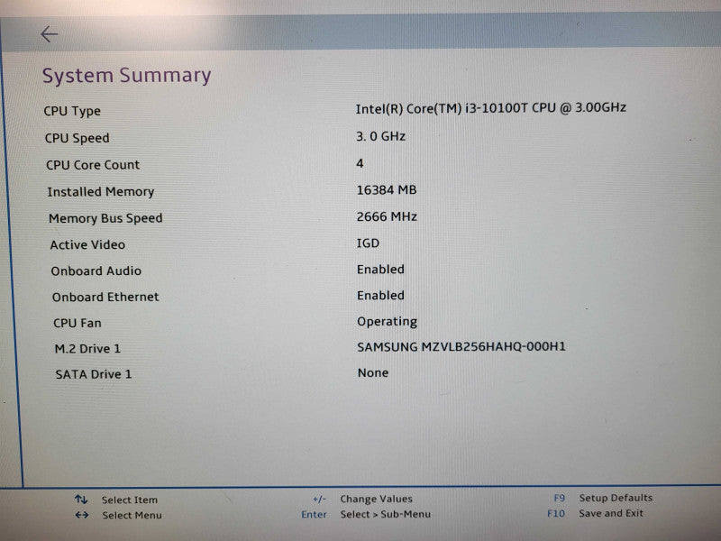 Lenovo ThinkCentre M70q, i3-10100T 3.00GHz 16GB DDR4 256GB NVMe w/ AC $