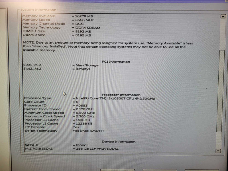 Dell OptiPlex 3080 USFF Core i5-10500T 2.3GHz 16GB DDR4 256GB SSD w/ AC  $
