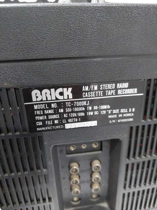 The BRICK Promotional Vintage BoomBox Cassette Player AM/FM Radio  =