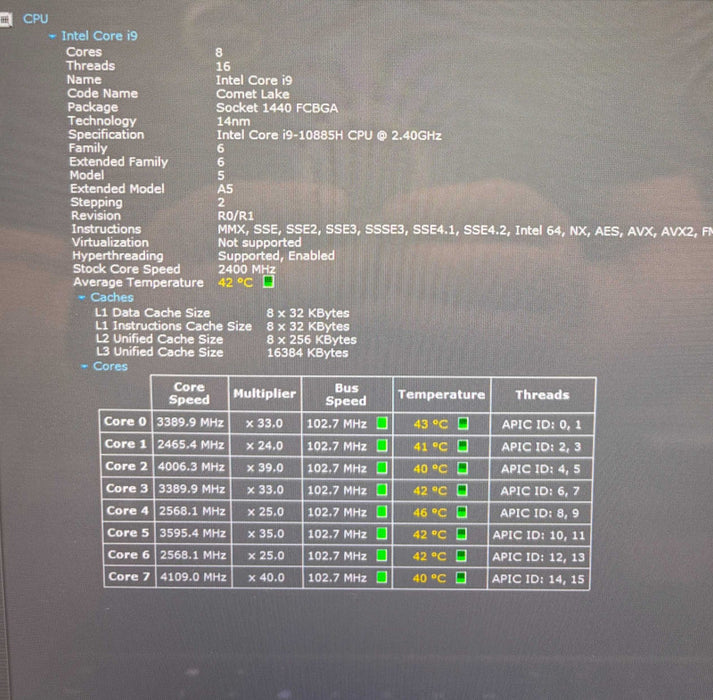 Dell Precision 7550 TOUCH i9-10885H QUADRO T1000 4GB GPU 32GB 512SSD READ  Lap200