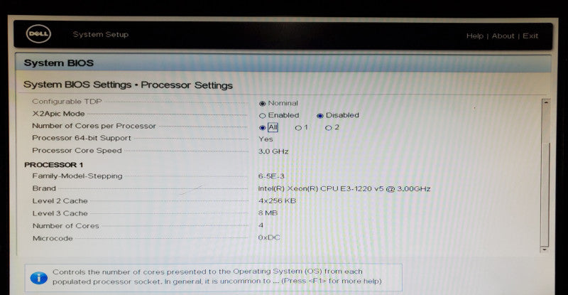 Dell PowerEdge R230 1x Xeon E3-1220 v5 16GB DDR4 H330 - No HDD