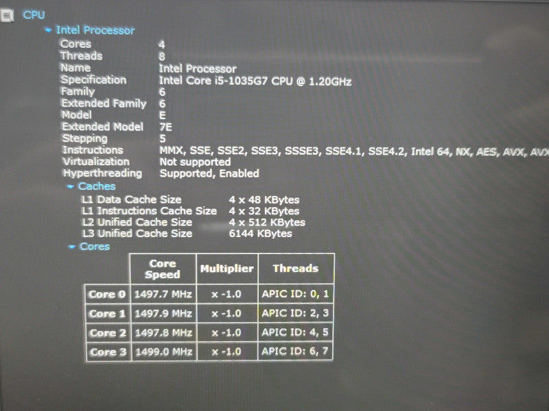 Microsoft Surface Laptop 3 15" 1872 i5-1035G7 16GB DDR4 256GB SSD CRACKED  β BudLap