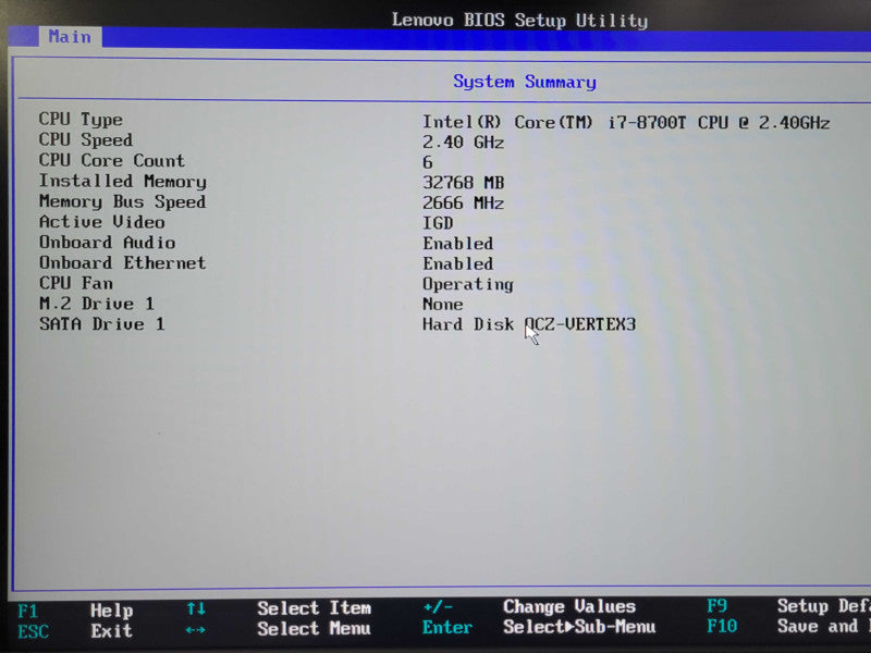 Lenovo ThinkCentre M920q Micro Core I7-8700T 2.4GHz, 32GB DDR4, 240GB SSD _