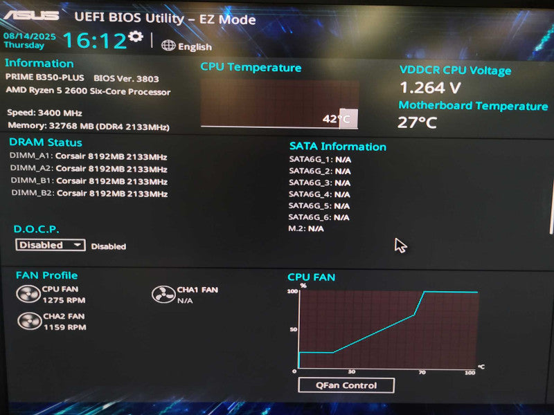 AMD Ryzen 5 2600 ASUS PRIME B350-PLUS 32GB DDR4 + I/O Plate %