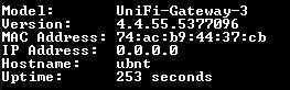 Ubiquiti Networks UniFi USG Security Gateway. Factory Reset !