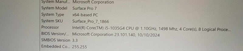 Microsoft Surface Pro 7 1866 Core i5-1035G4 1.10GHz, 8GB DDR4, 256GB NVMe _ Lap200