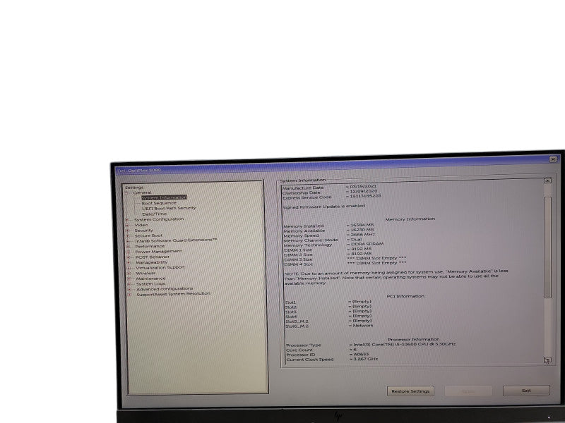 Dell OptiPlex 5080 MT i5 - 10600 @ 3.30GHz 16GB DDR4 Ram  Qθ