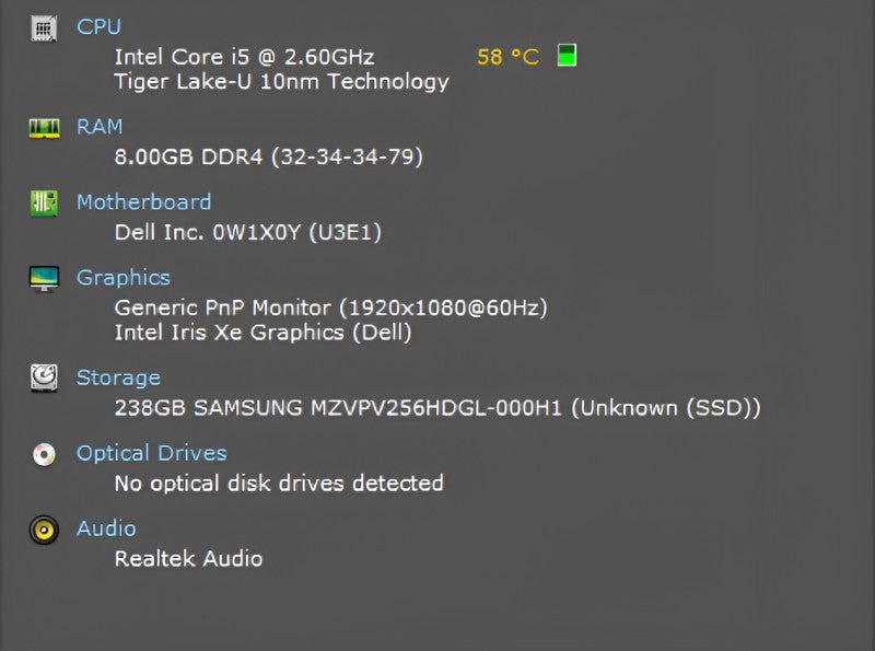 Dell Latitude 7420, i5-1145G7 2.60GHz, 8GB DDR4, 256GB NVMe, No PWR  Lap200