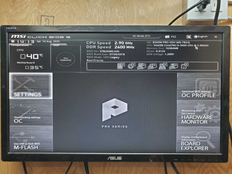 Custom Desktop Tower i5-9400 CPU 2.90 GHz 16GB DDR4 No HDD