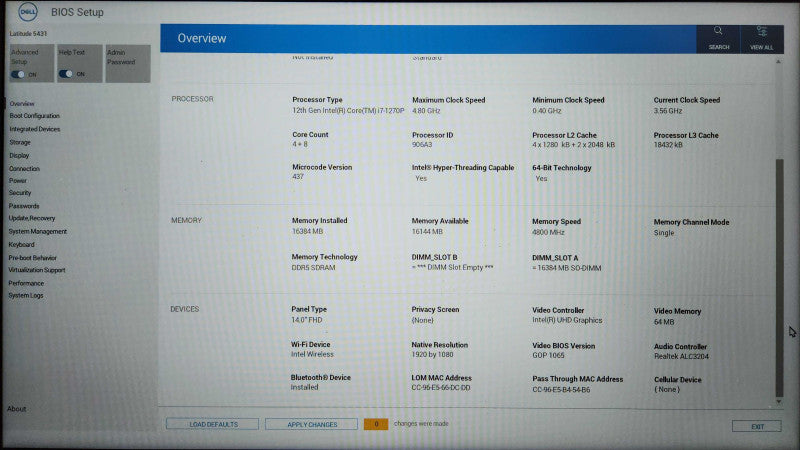 Dell Latitude 5431, Intel i7-1270P, 16GB DDR4, 256GB NVMe, No PWR  Lap200