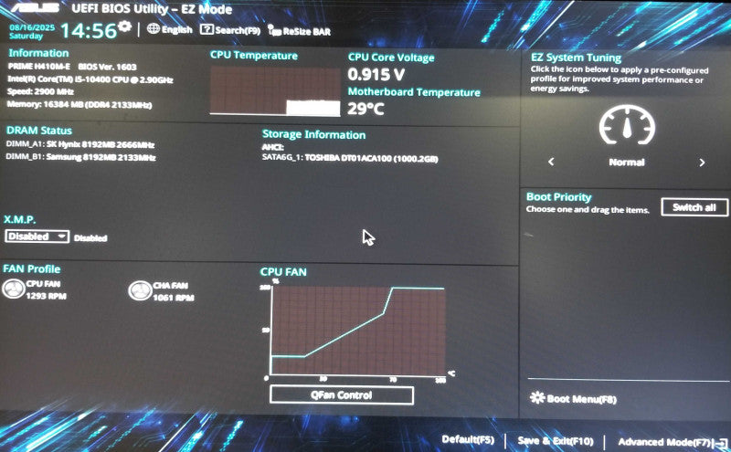 Custom PC W/ ASUS H410M-E, Intel i5-10400 CPU 2.90GHz 16GB RAM - 1TB HDD