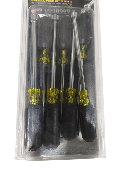Klein 647M 7-Piece Nut Driver Set, Magnetic Hollow 6-Inch Shafts 3/16 - 1/2 =