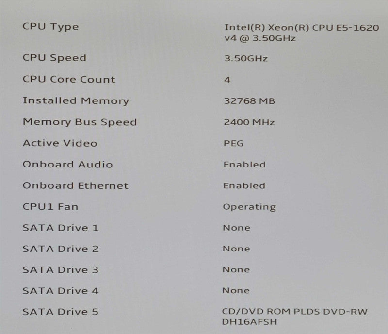 Lenovo ThinkStation P510 - Xeon E5-1620 v4 @ 3.5GHz, 32GB DDR4, GTX 750 Ti