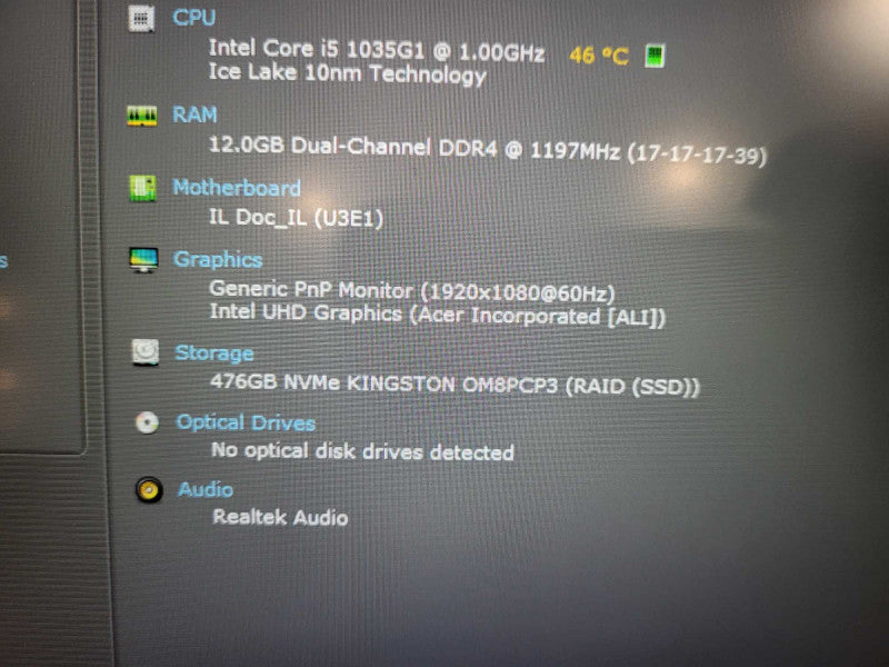 Acer Aspire A515-55 i5-1035G1@1GHz 12GB RAM 512GB SSD $ Lap200