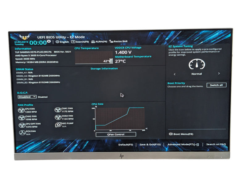 Custom PC Tempered Glass TUF GAMING X570-PLUS WIFI AMD Ryzen 3600 16GB RAM  -
