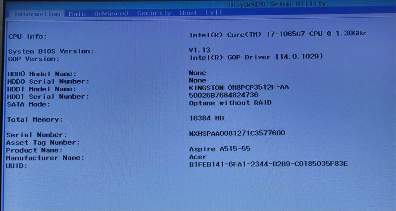 Acer Aspire A515-55, i7-1065G7 1.3GHz, 16GB DDR4, 512GB SSD _ Lap200
