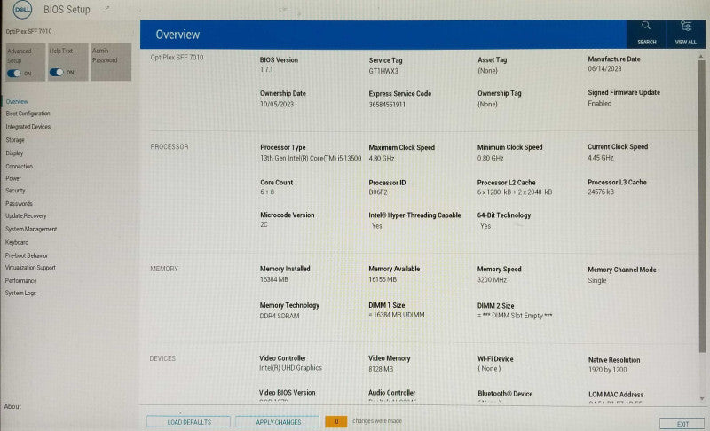 Dell OptiPlex 7010 SFF, 13th Gen Intel i5-13500 CPU, 16GB RAM - 1TB HDD
