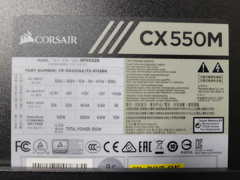 Custom/Gigabyte PC, Core I7-8700K 3.70GHz, 16GB DDR4, 256GB nVME, 550W PSU Q_