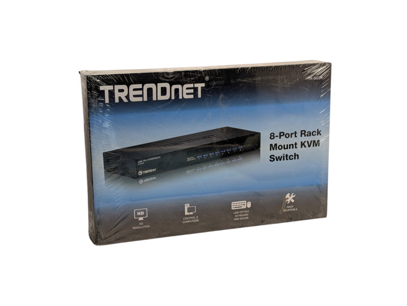 NEW Trendnet TK-803R 8-Port Rack Mount KVM Switch VGA USB / PS2  -