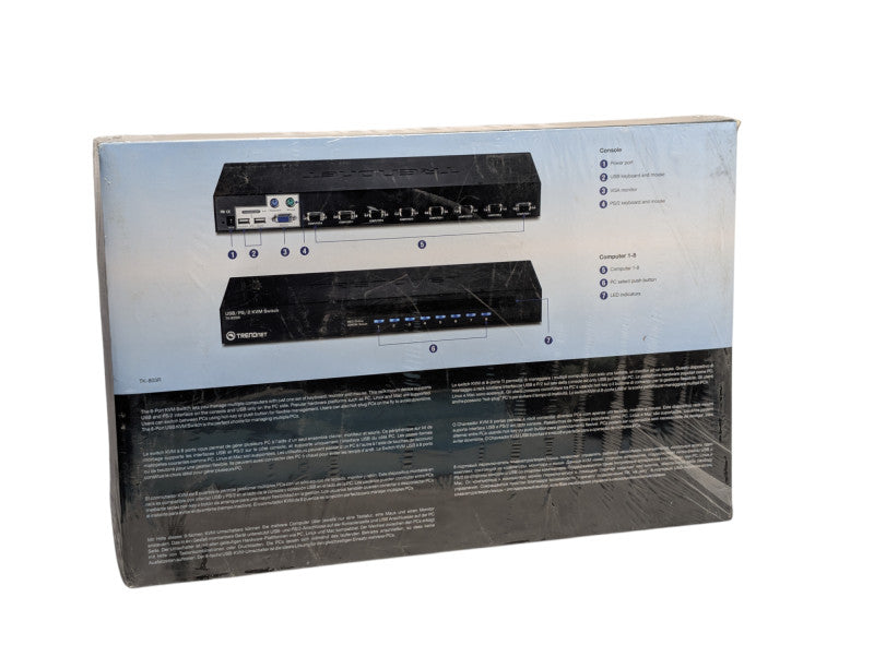 NEW Trendnet TK-803R 8-Port Rack Mount KVM Switch VGA USB / PS2  -