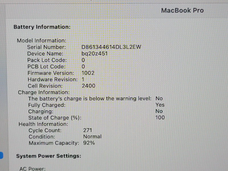 Apple Macbook Pro 2020 13" 8-Core M1 @ 3.2GHz 16GB RAM 250GB SSD