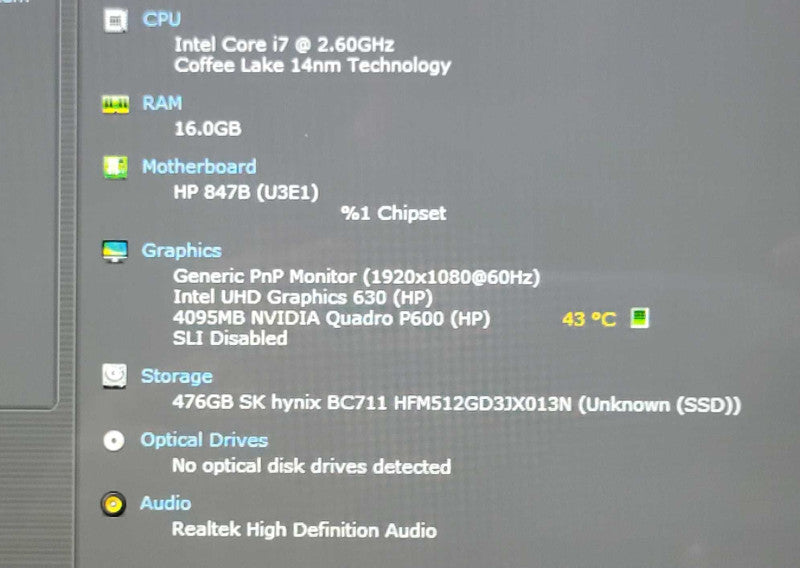 HP ZBook 15v G5, Core i7-9750H 2.6GHz, 16GB DDR4, 512GB SSD Quadro P600 4GB _ Lap200