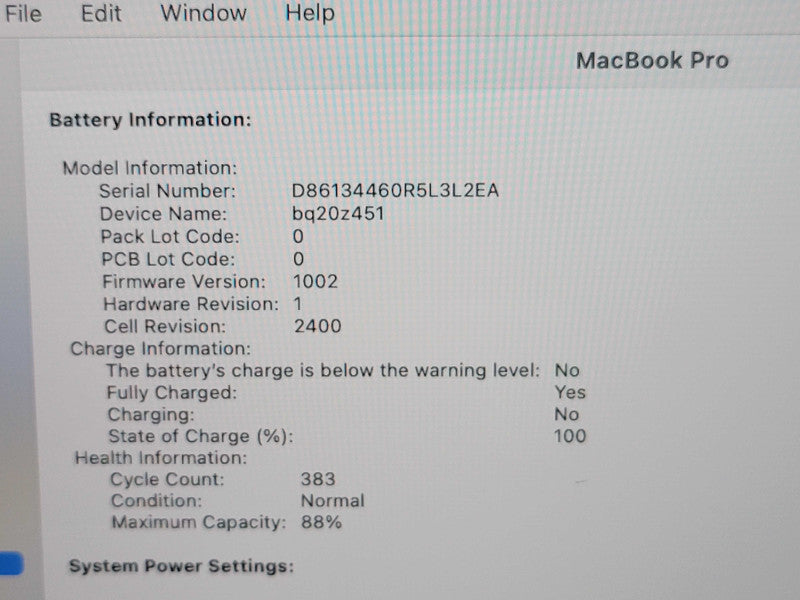 Apple Macbook Pro 2020 13" 8-Core M1 @ 3.2GHz 16GB RAM 250GB SSD
