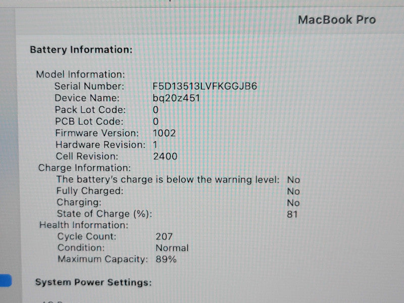 Apple Macbook Pro 2020 13" 8-Core M1 @ 3.2GHz 16GB RAM 250GB SSD