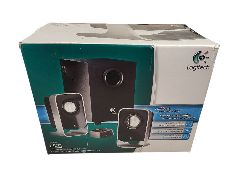Logitech LS21 7 Watts RMS (FTC) 2.1 Stereo Speaker System Black Brand New $