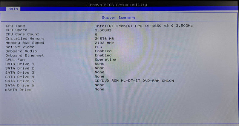 Lenovo ThinkStation P500 1x Xeon E5-1650 v3 24GB RAM K2200 - No HDD