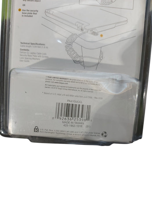 Targus PA410UCCL Defcon CL 5.5ft Laptop Notebook Combo Cable Lock