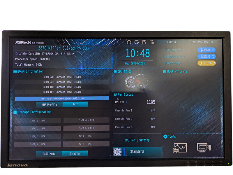 Custom PC | ASROCK Z370 Killer w/ Core i7-8700K CPU, 64GB DDR4, No HDD's