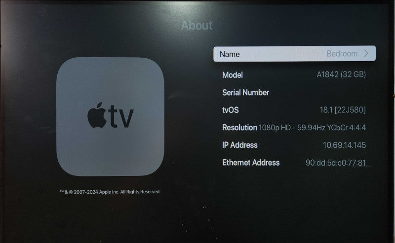 Apple TV 4K 1st Generation 2017 (A1842) Streaming Box 32GB No Remote