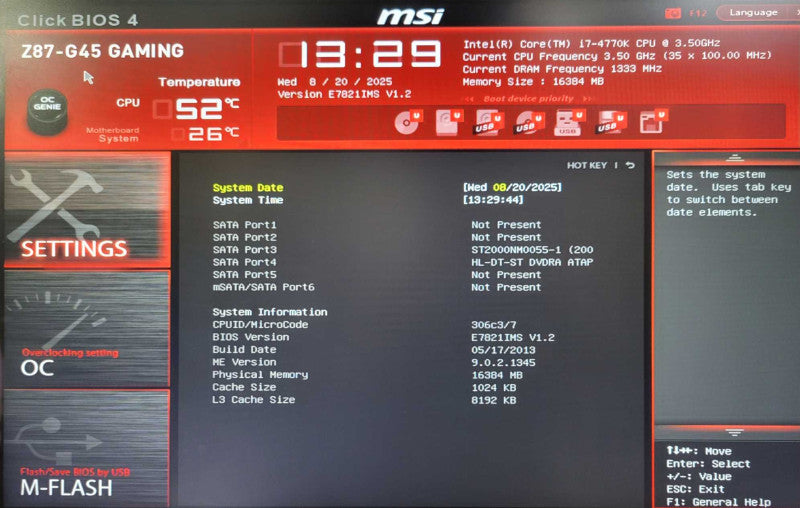 Custom/MSI Tower PC, Core I7-4770K 3.50GHz, 16GB RAM, 2TB HDD, 750W PSU _
