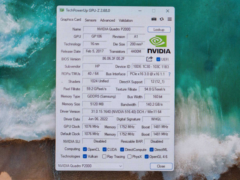 NVIDIA Quadro P2000 5GB GDDR5 Graphics Card, 4x DisplayPort