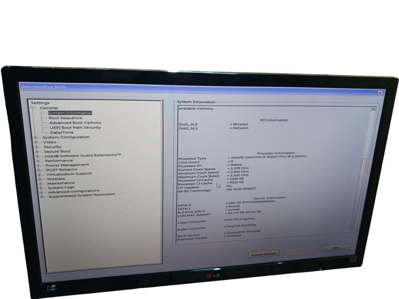 DELL Optiplex 3070 Micro USFF PC i5-9500T 2.2GHz 8GB RAM 250GB SSD