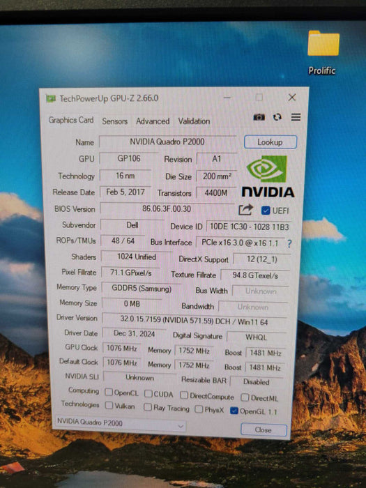 NVIDIA QUADRO P2000 5GB PCIE %