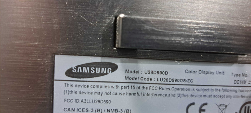SAMSUNG U28D590D 28" 4K UHD Monitor 1ms HDMI LED Display| No Adapter