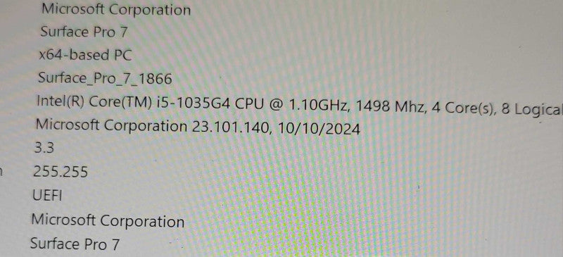 Microsoft Surface Pro 7 1866 Core i5-1035G4 1.10GHz, 8GB DDR4, 256GB NVMe  _ Lap200