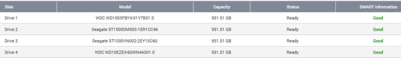 QNAP TS-412 4-Bay NAS, 4TB (4x 1TB) 3.5" HDD !