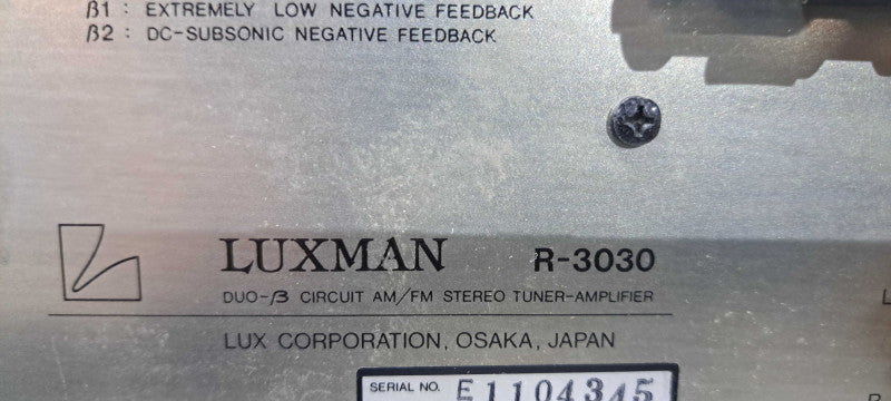 Luxman R-3030 Stereo AM FM Tuner Amplifier Receiver| READ