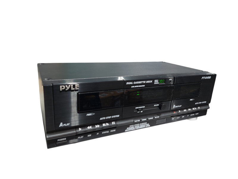 Pyle Dual Cassette Deck Model: PT-649D Rack Mountable  =